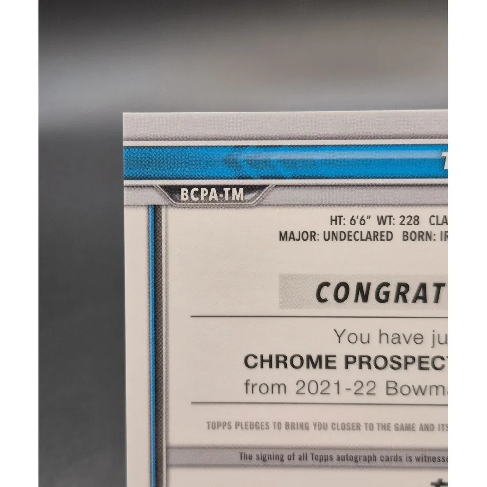2021 Bowman Chrome Tanner McKee #BCPA-TM Prospect Auto Yellow Refractor /75